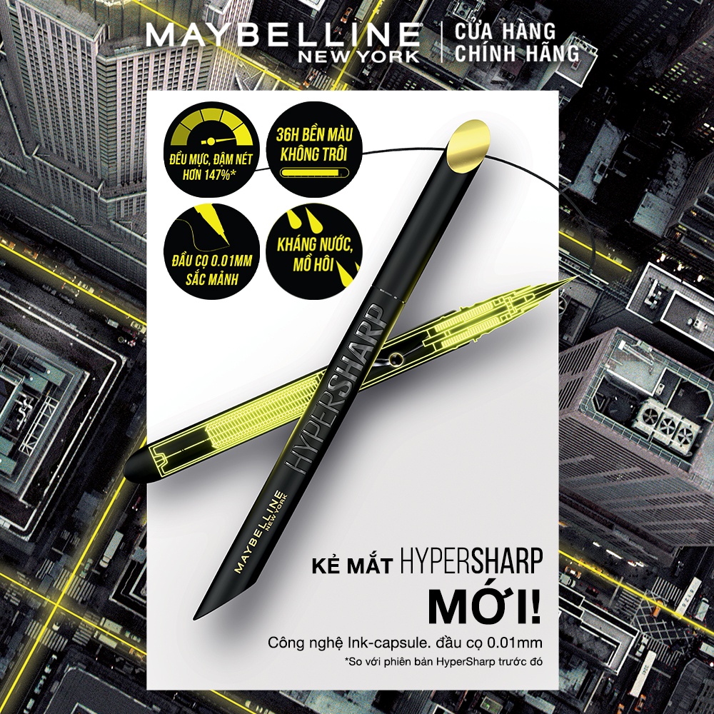 Bút Kẻ Mắt Nước Siêu Sắc Mảnh Maybelline New York Hyper Sharp Liner Extreme 0.4g