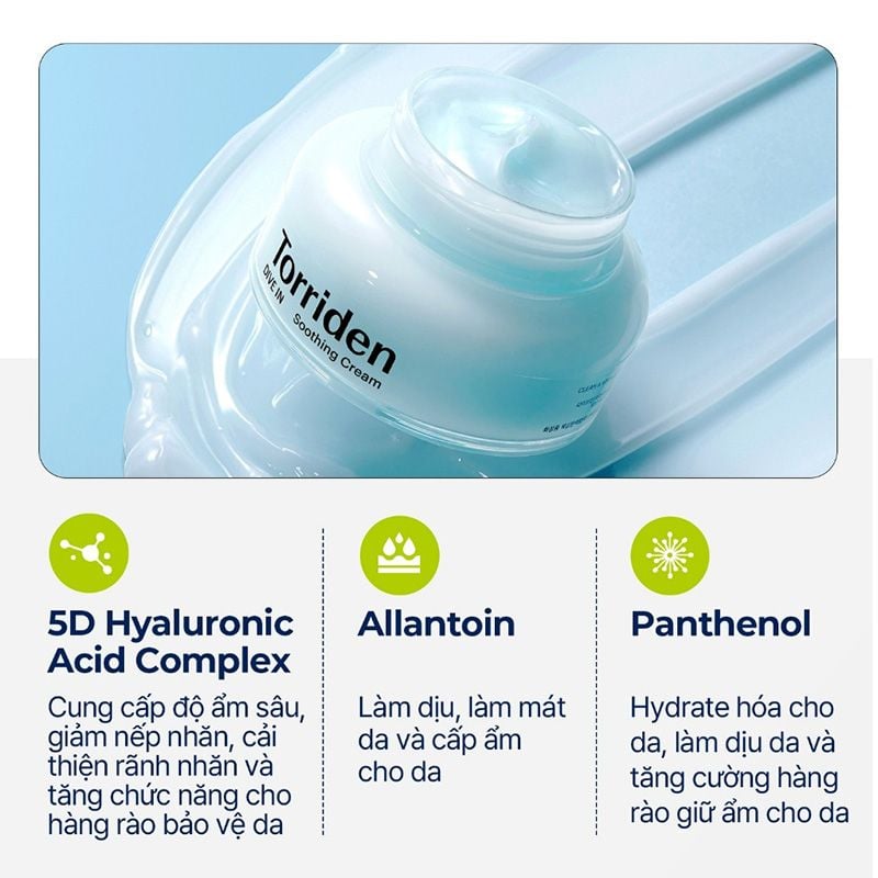 Kem Dưỡng Torriden DIVE-IN Low Molecular Hyaluronic Acid Soothing Cream