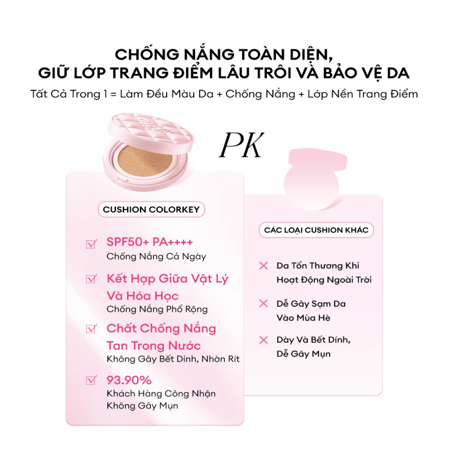 Colorkey Long Lasting Flawless Brightening Cushion Cream SPF50