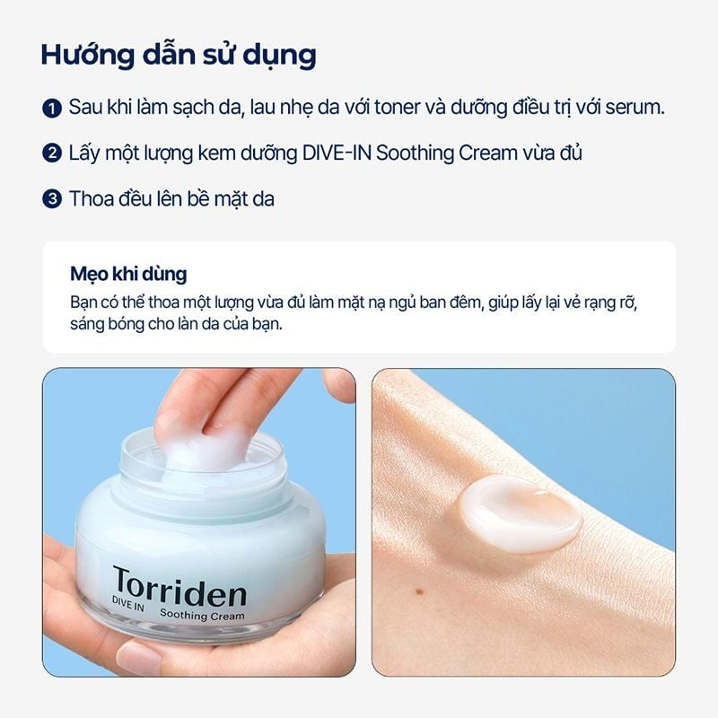 Kem Dưỡng Torriden DIVE-IN Low Molecular Hyaluronic Acid Soothing Cream