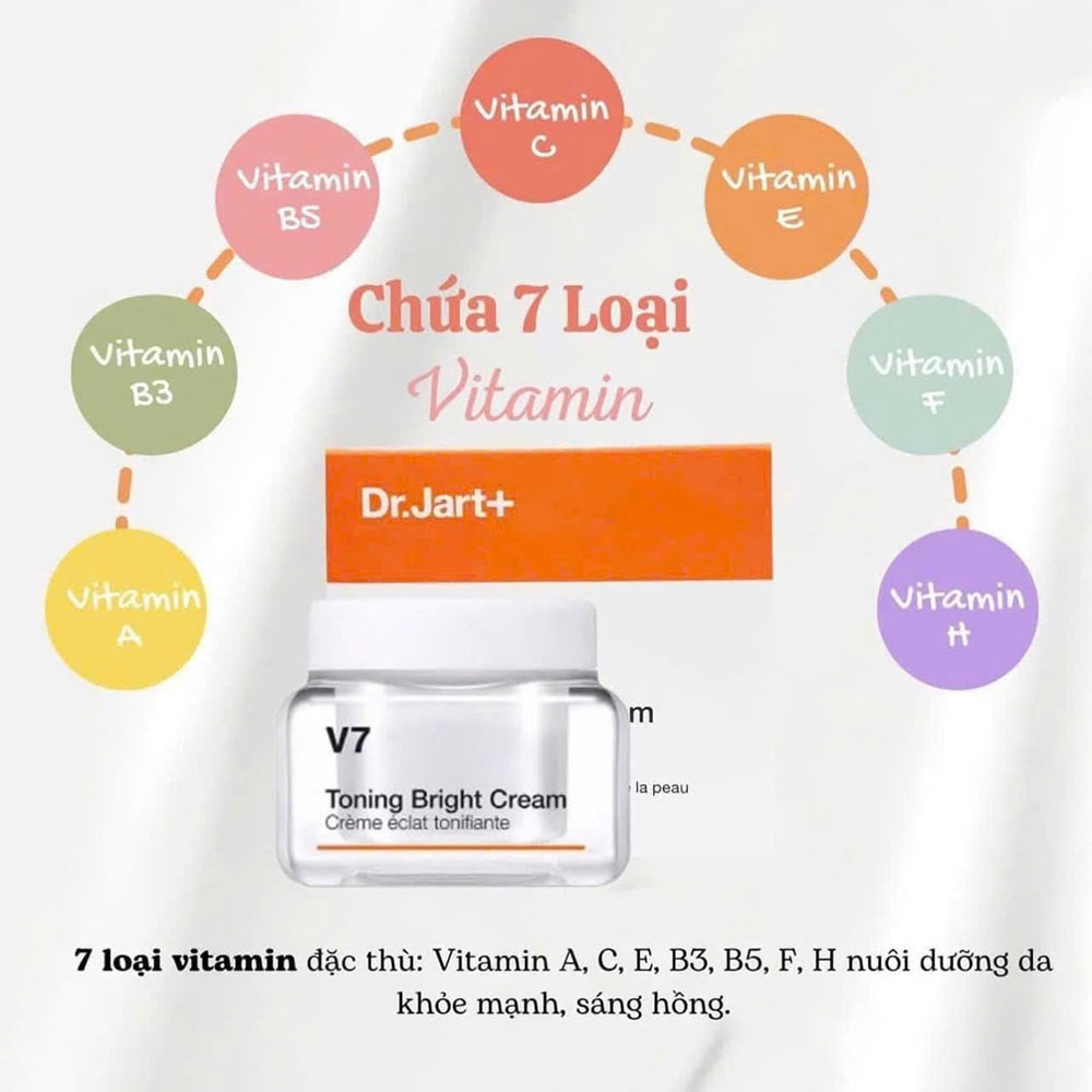 Kem Dưỡng Làm Sáng Da, Mờ Thâm Nám Dr.Jart+ V7 Toning Light