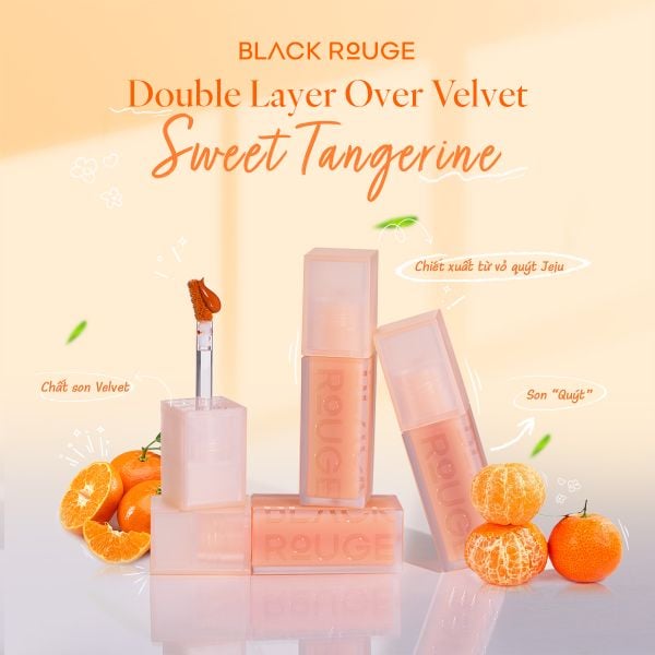 Son Kem Black Rouge Double Layer Over Velvet Sweet Tangerine