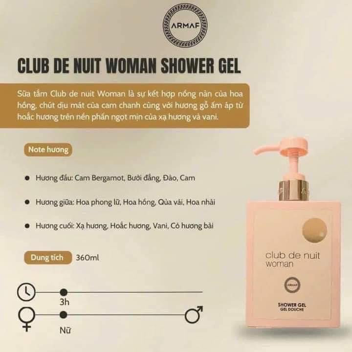 SỮA TẮM HƯƠNG NƯỚC HOA CLUB DE NUIT