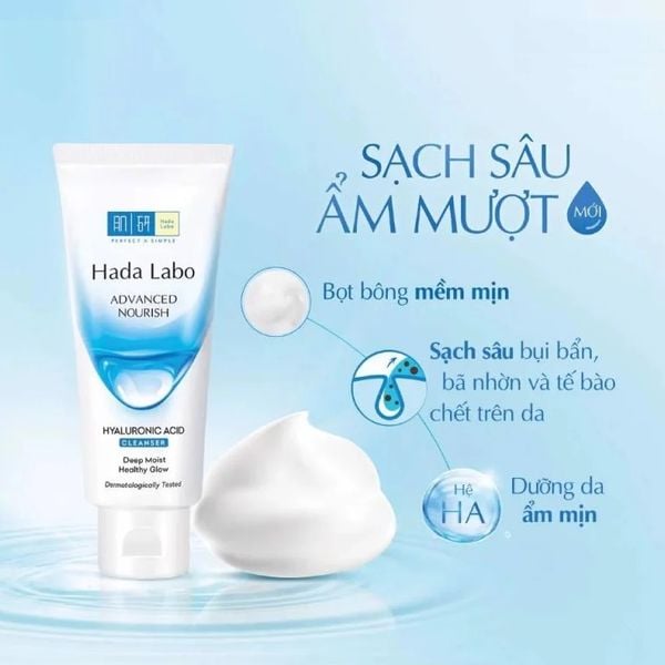 Sữa rửa mặt Hada Labo Advanced Nourish Hyaluronic Acid Cleanser 