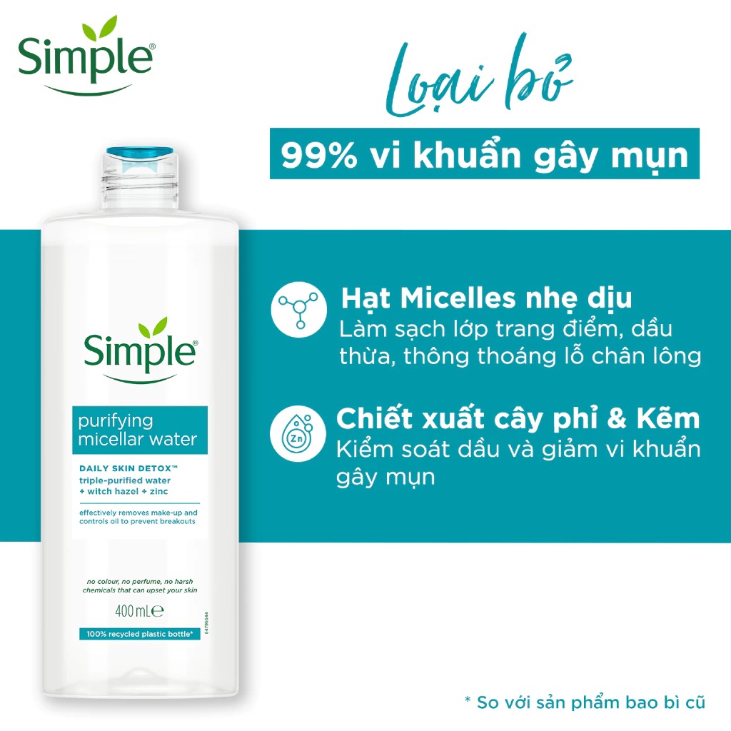 Nước Tẩy Trang Simple Purifying Micellar Water