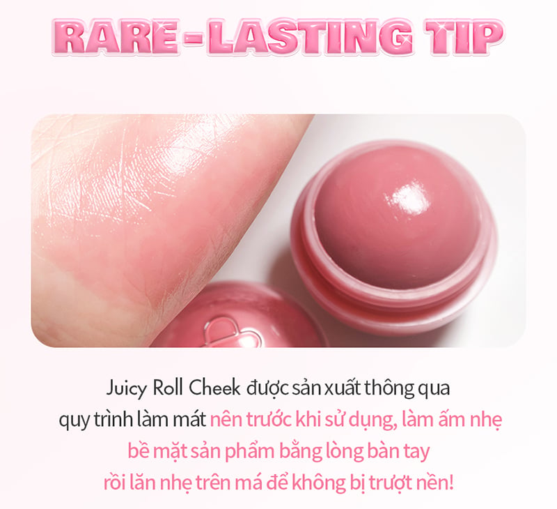 Má Hồng Kem Romand Dạng Lăn, Căng Bóng Juicy Roll Cheek