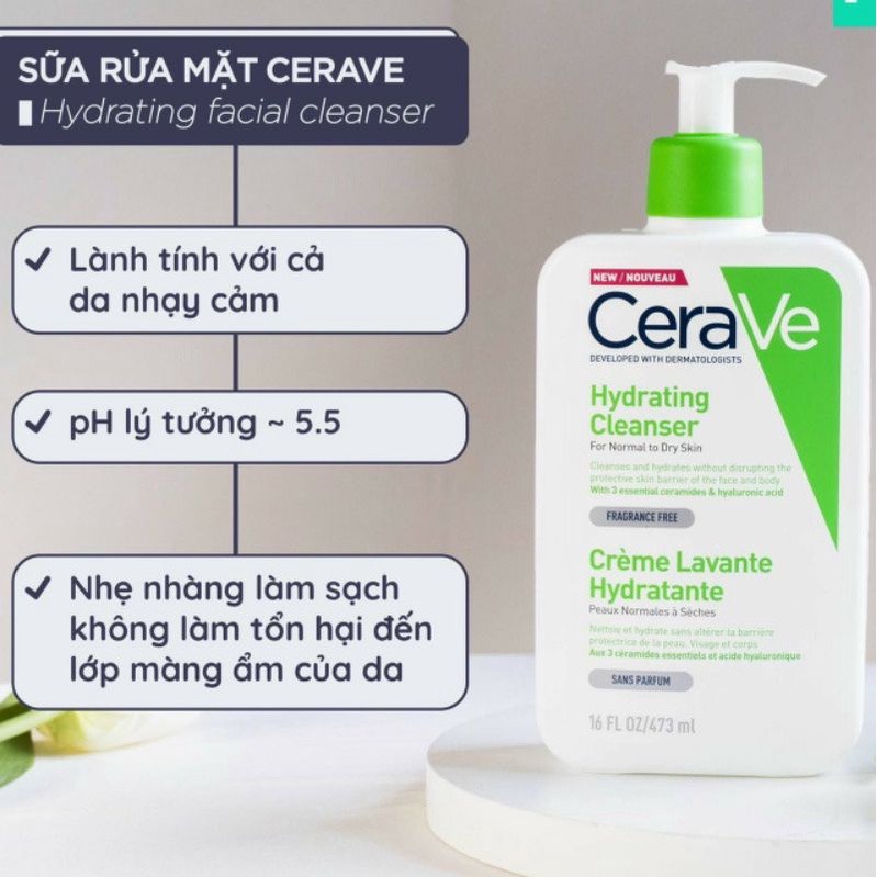 Sữa Rửa Mặt Cerave Hydrating Cleanser (473ml)