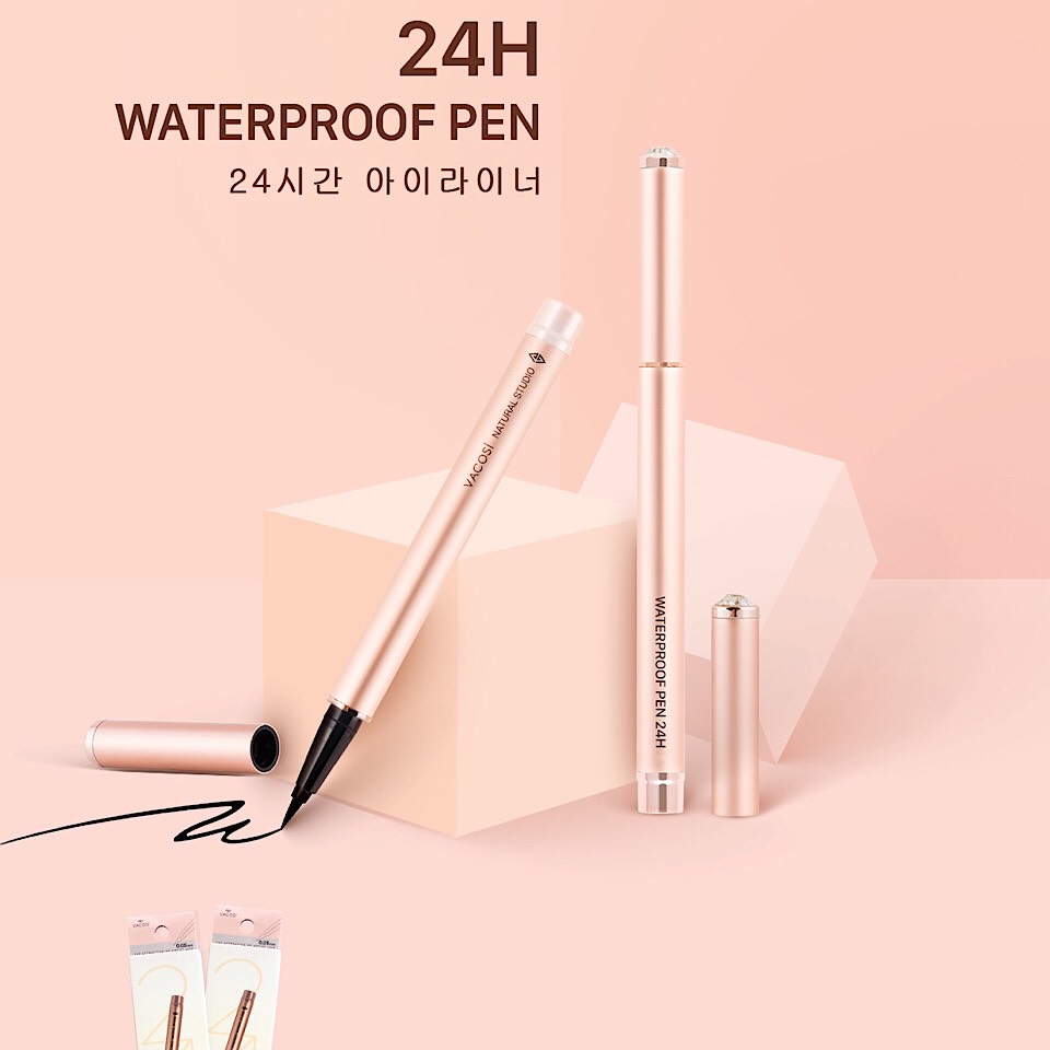 KẺ MẮT NƯỚC VACOSI WATERPROOF 24H PEN EYELINER