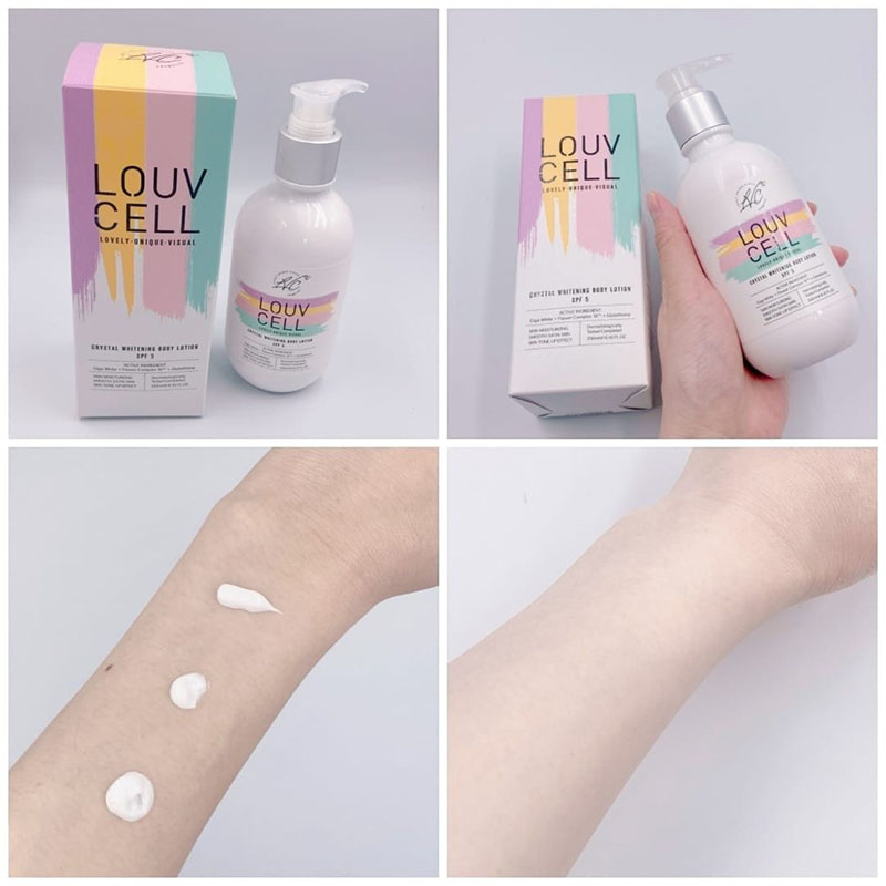 Dưỡng Thể trắng da LOUV CELL Crystal Whitening Body Lotion.