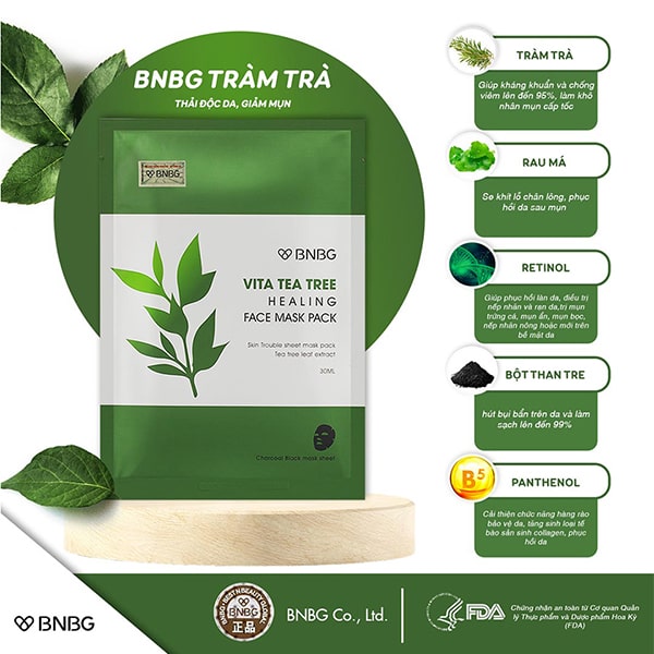 MẶT NẠ TRÀM TRÀ GIẢM MỤN BNBG VITA TEA TREE 