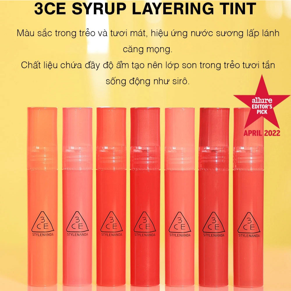 Dòng son 3CE Syrup layering tint 