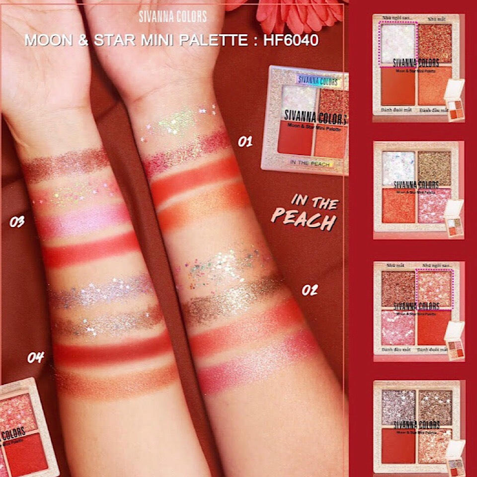 PHẤN MẮT NHŨ KIM TUYẾN SIVANNA COLORS MOON & STAR MINI PALETTE