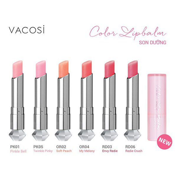 Son Dưỡng Có Màu Làm Mềm Môi Vacosi Color Lip Balm