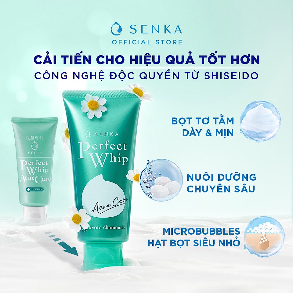 Sữa Rửa Mặt Dành Cho Da mụn Senka Perfect Whip Acne Care 100g